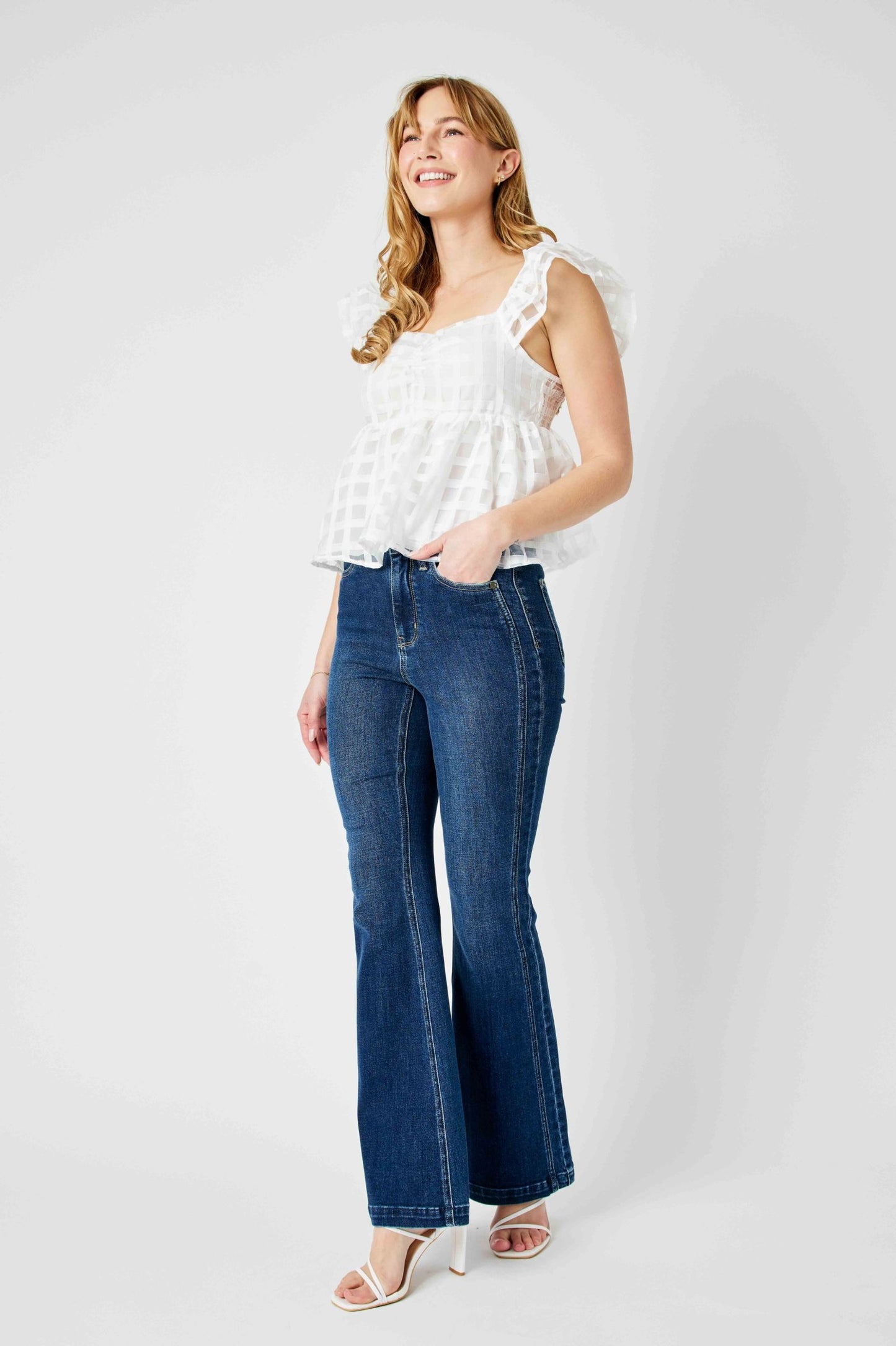 Judy Blue High Waist Flare Detail Jeans 82538