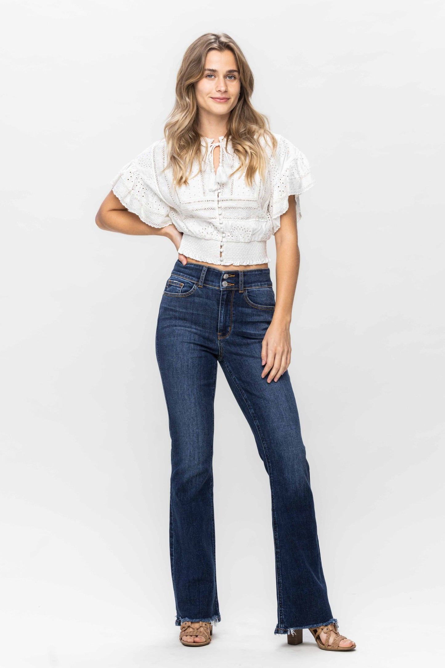 Judy Blue High Waisted Vintage Frayed Hem Bootcut 82568