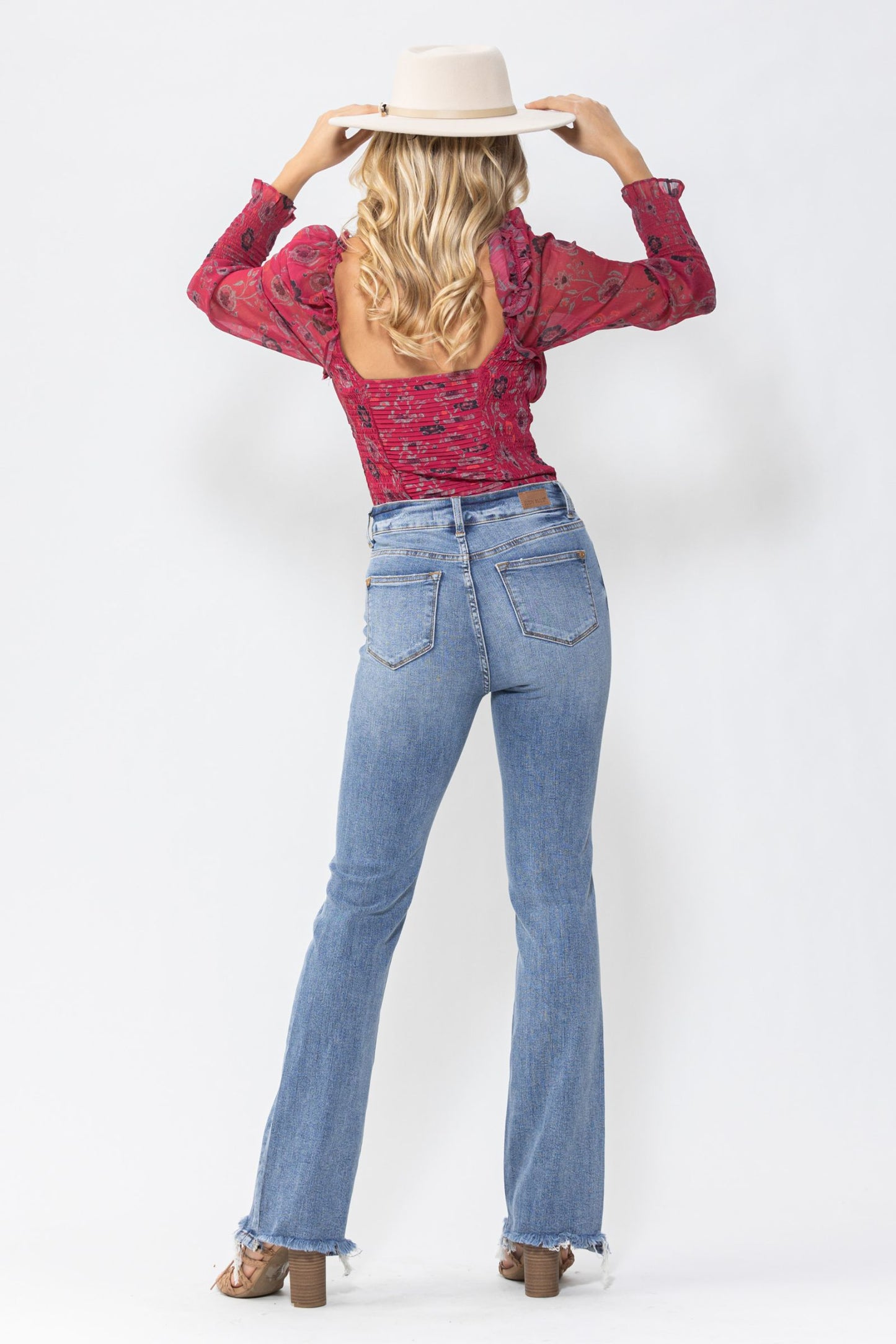 Judy Blue High Waist Double Button Bootcut Jeans 88140