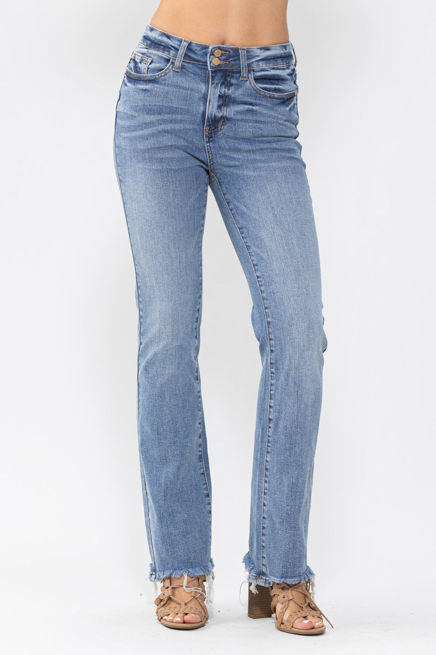 Judy Blue High Waist Double Button Bootcut Jeans 88140