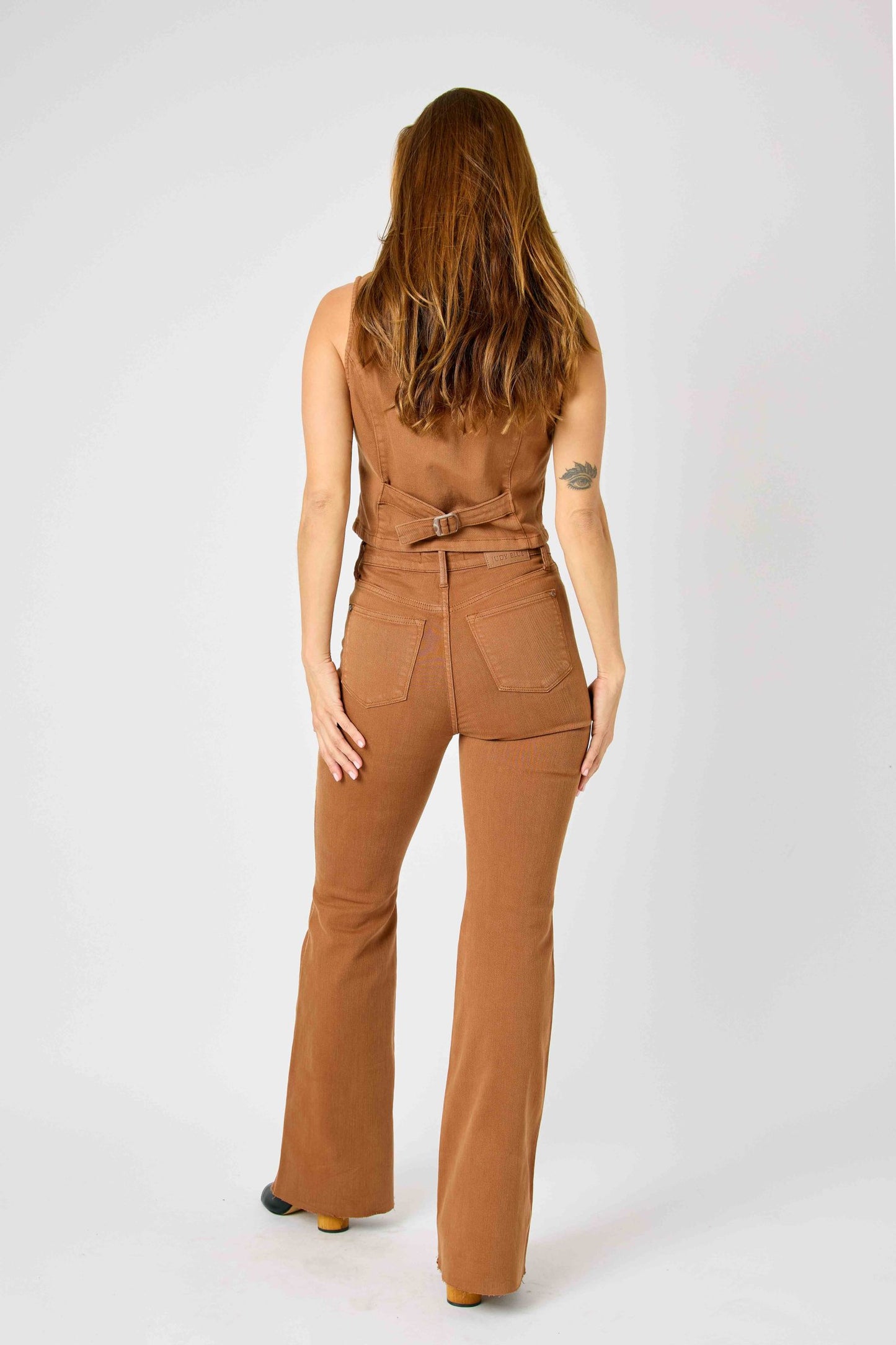 Judy Blue Tummy Control Brown Flare Jeans 88832