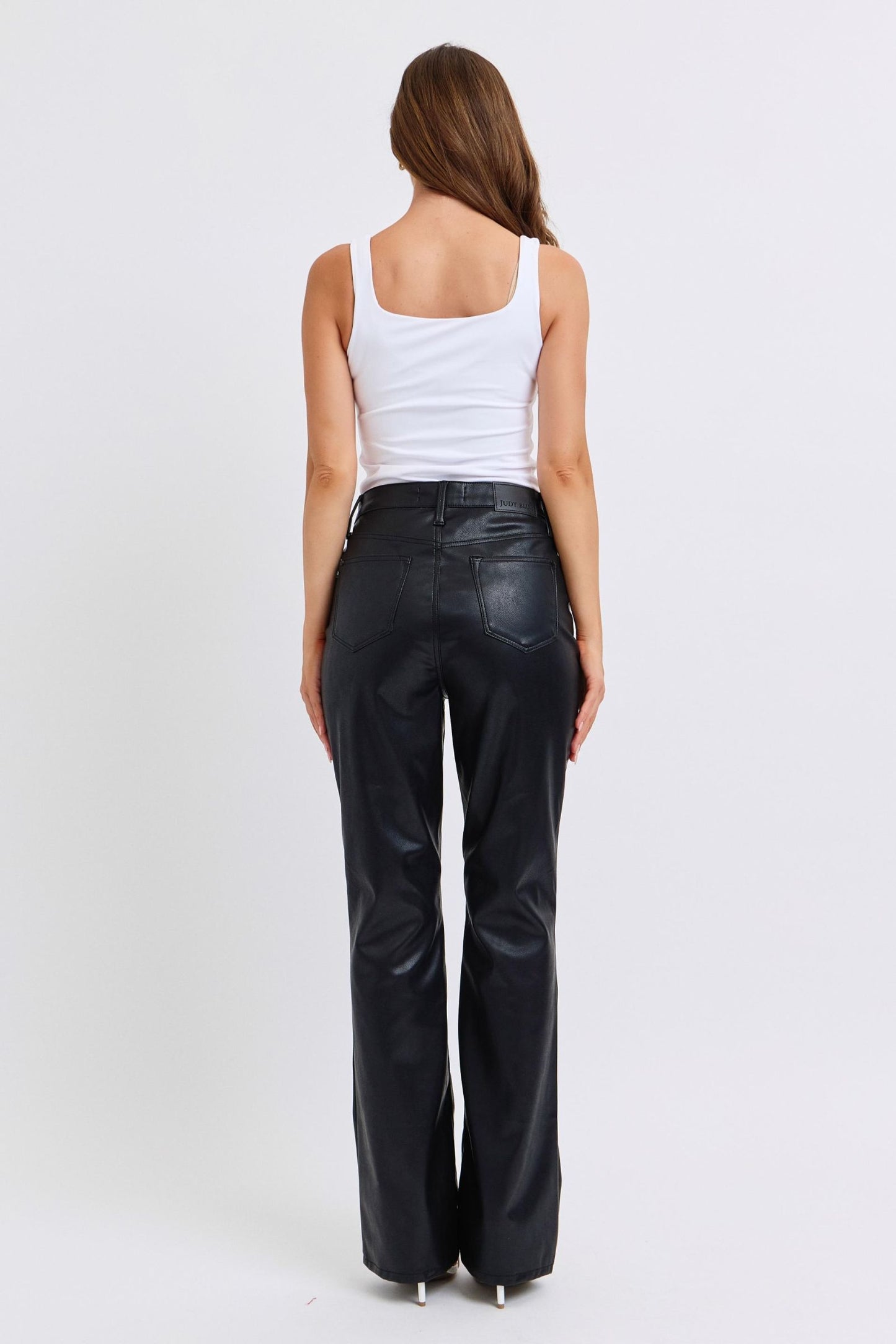 Judy Blue High Waist Faux Leather Tummy Control Jeans 88885