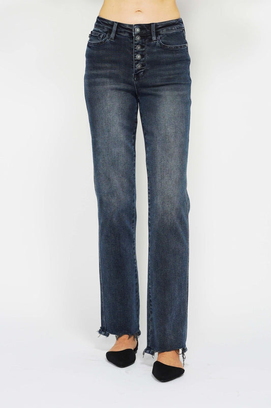 Judy Blue Button Fly Straight Jeans 88912