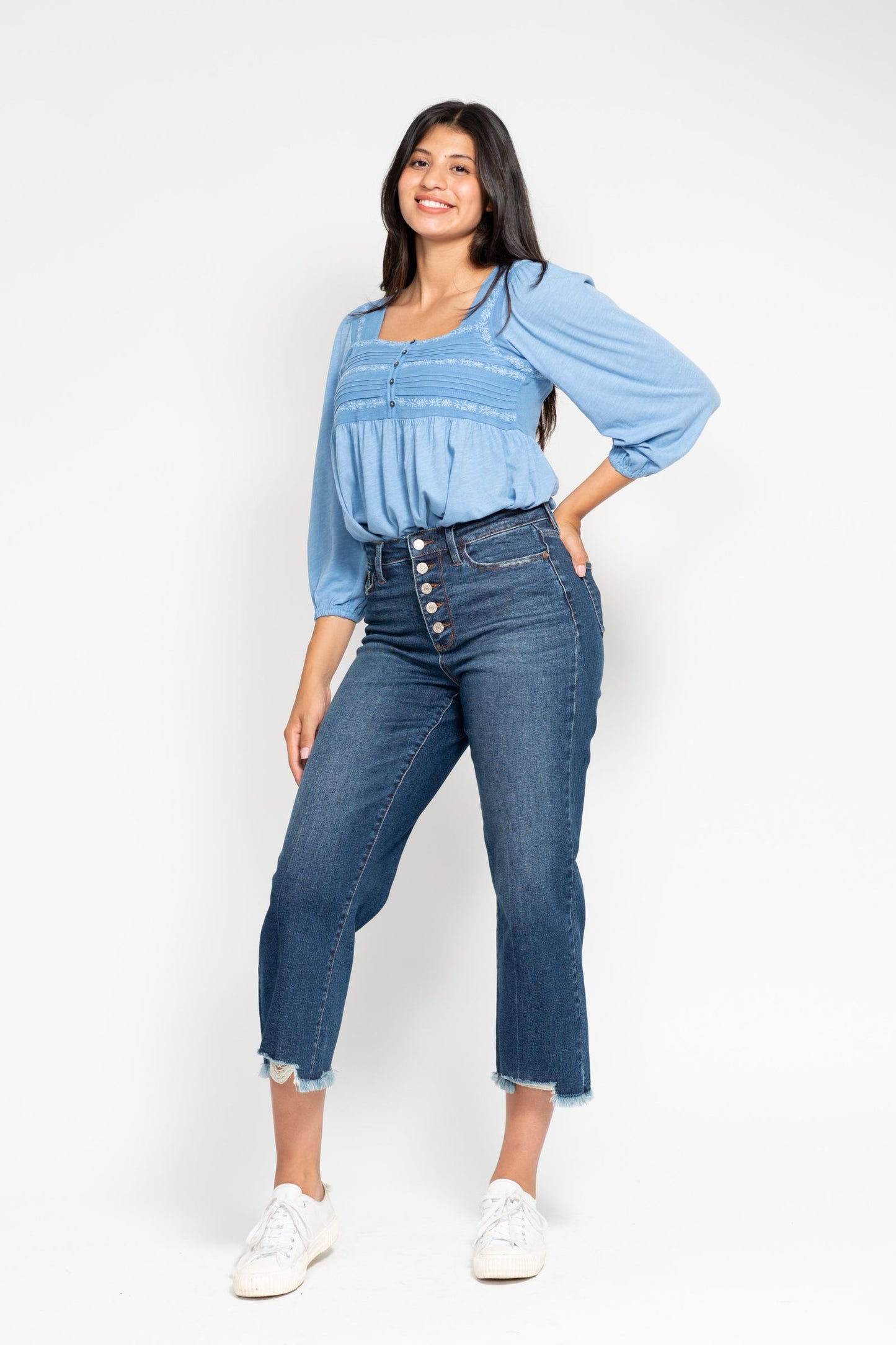 Judy Blue Button Fly Crop Jeans 88887