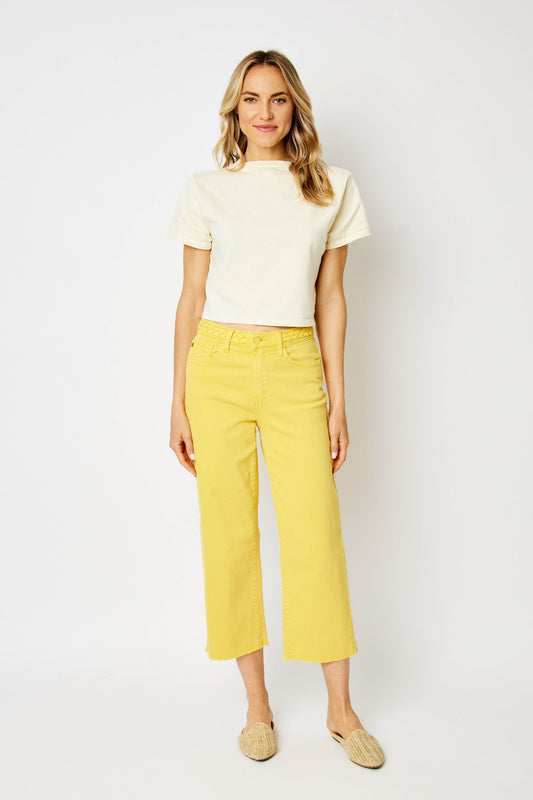 Judy Blue Yellow Cropped Jeans 88777