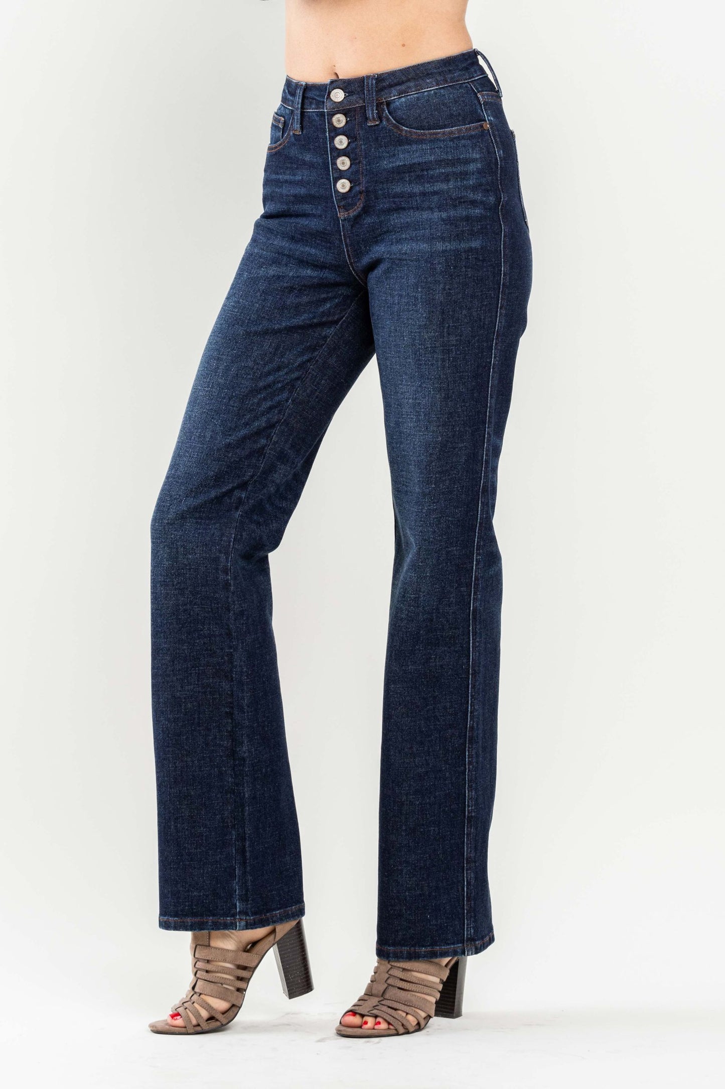 Judy Blue Button Fly Straight Fit Jeans 88598