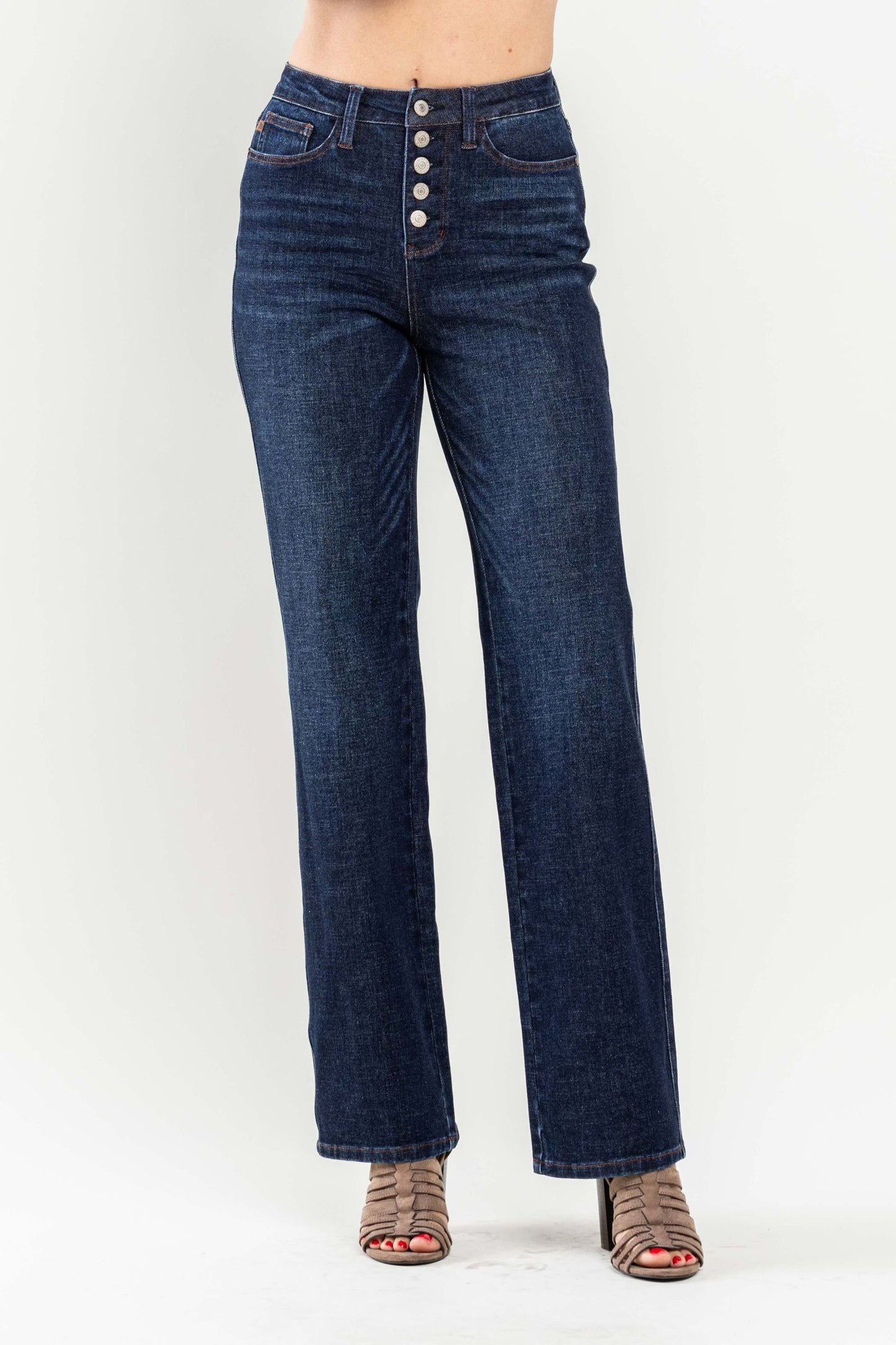 Judy Blue Button Fly Straight Fit Jeans 88598