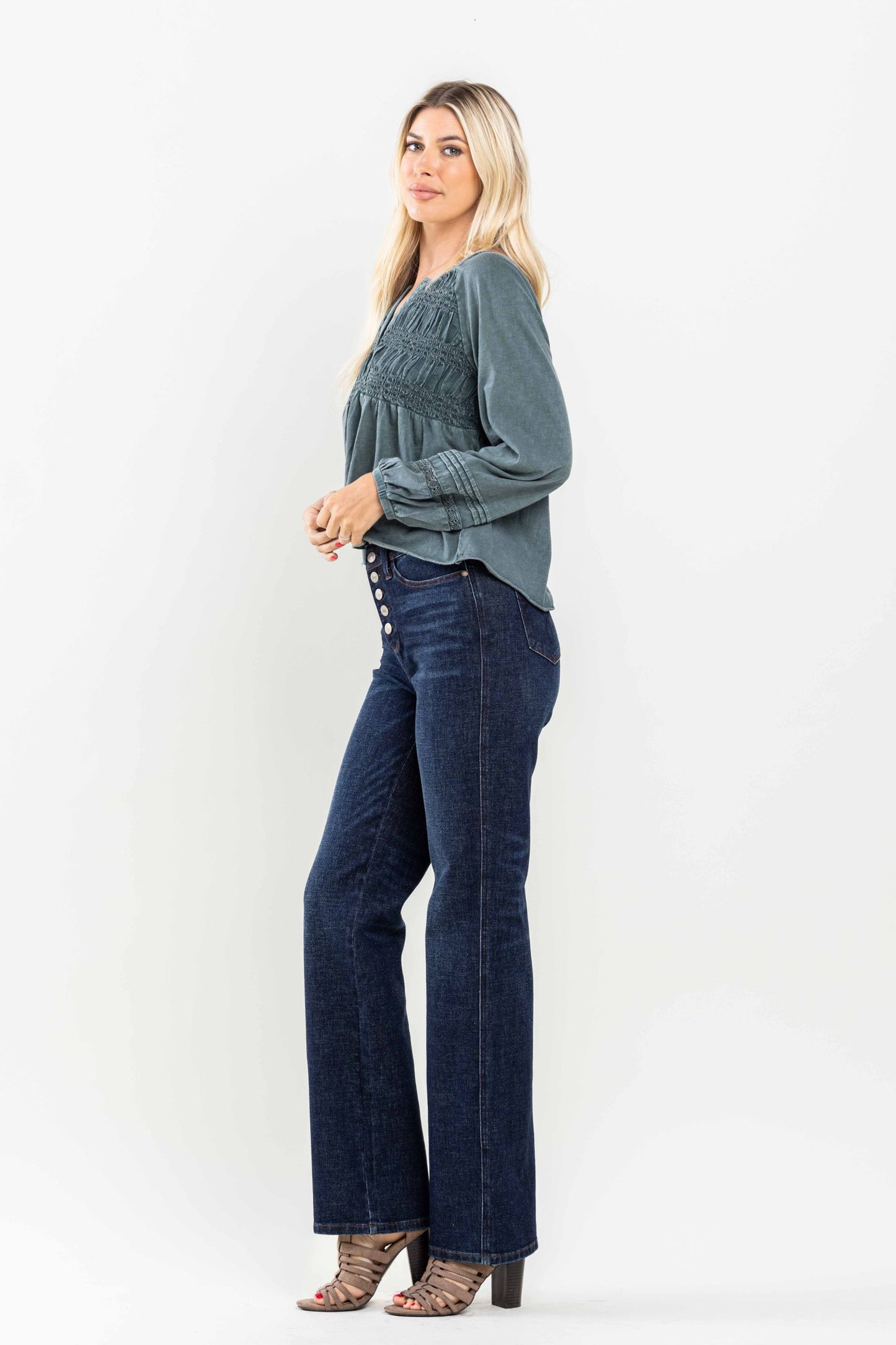 Judy Blue Button Fly Straight Fit Jeans 88598