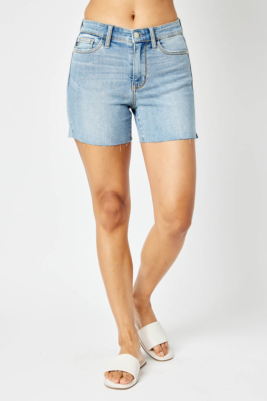 Judy Blue Light Wash Cut Off Shorts 15251